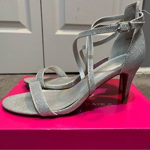 Silver strappy heels